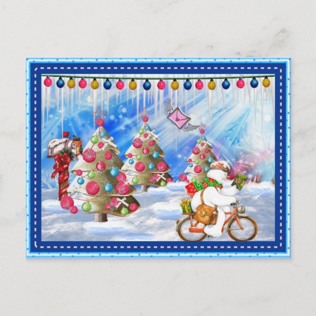 Cartes Pour Fêtes Annuelles Livraison de Noël Frosty (Devant)