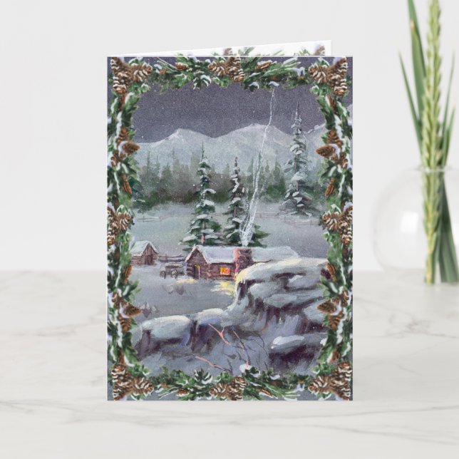 CARTES POUR FÊTES ANNUELLES LIVRES CABINE ET FIR DE SHARON SHARPE (Devant)