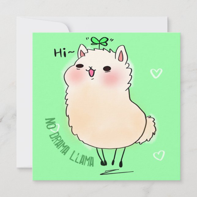 Cartes Pour Fêtes Annuelles Llama (Devant)