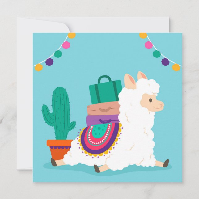 Cartes Pour Fêtes Annuelles Llama (Devant)