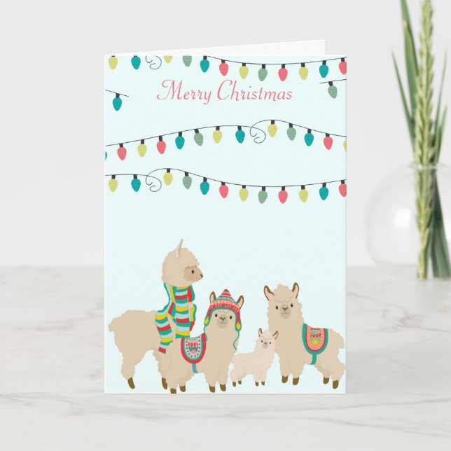 Cartes Pour Fêtes Annuelles Llama Herd Christmas (Devant)