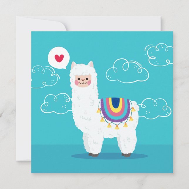 Cartes Pour Fêtes Annuelles Llama Holiday Card (Devant)