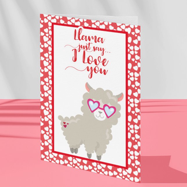 Cartes Pour Fêtes Annuelles Llama Juste Dire Je T'Aime Saint Valentin (Créateur téléchargé)