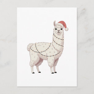 Cartes Pour Fêtes Annuelles Llama Lumières de Noël Animaux Robustes Amoureux A