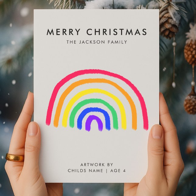 Cartes Pour Fêtes Annuelles L'oeuvre de votre enfant | Enfants dessinant Noël (Créateur téléchargé)