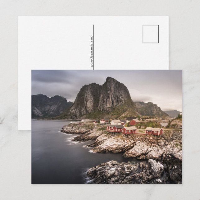 Cartes Pour Fêtes Annuelles Lofoten Fishing Village Hamnoya (Devant / Derrière)