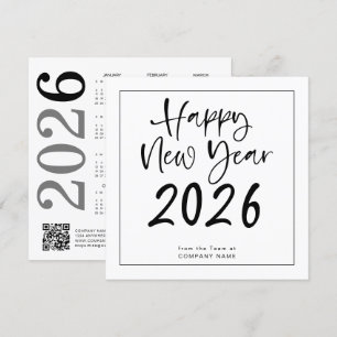Cartes Pour Fêtes Annuelles Logo 2025 Calendrier QR Code Société Nouvel An