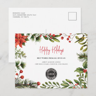 Cartes Pour Fêtes Annuelles Logo Clients de Noël Festif Business