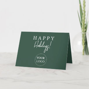 Cartes Pour Fêtes Annuelles Logo d'affaires Happy Holidays Green