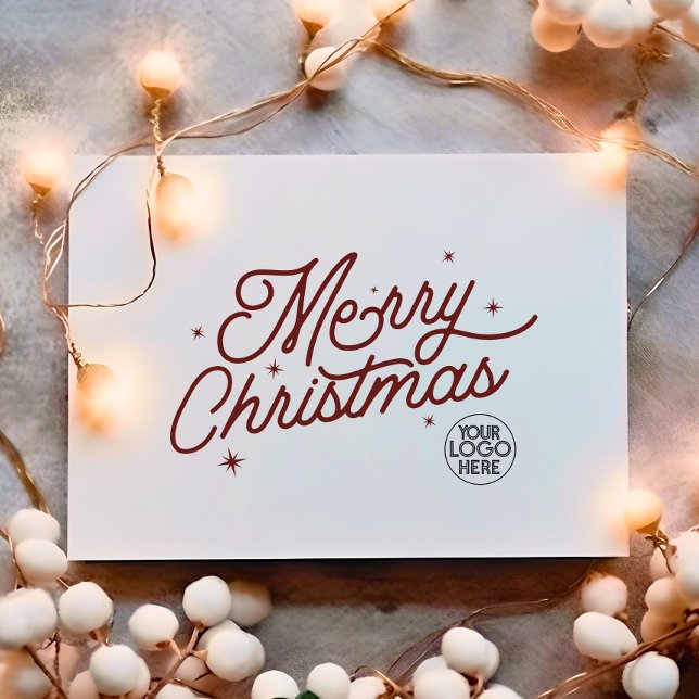 Cartes Pour Fêtes Annuelles Logo d'affaires moderne Retro Joyeux Noël | Red (Créateur téléchargé)