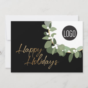 Cartes Pour Fêtes Annuelles Logo de l'entreprise Joyeuses vacances Pas de phot