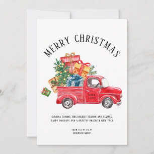 Cartes Pour Fêtes Annuelles Logo de l'entreprise Joyeux arbre de Noël Camion r