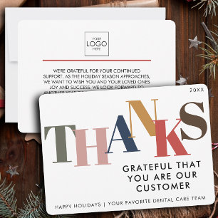 Cartes Pour Fêtes Annuelles Logo de l'entreprise Merci client Noël d'affaires