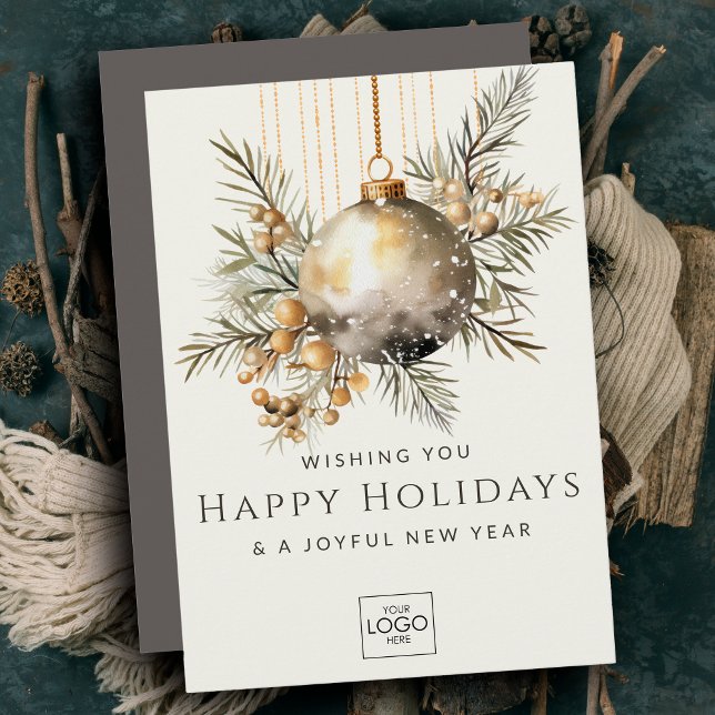 Cartes Pour Fêtes Annuelles Logo de l'entreprise professionnelle Élégant Noël  (Créateur téléchargé)