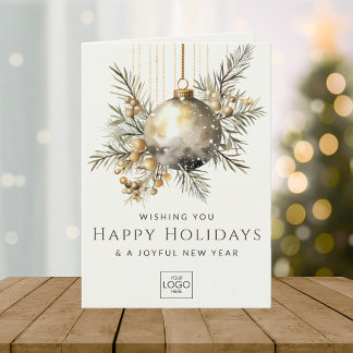 Cartes Pour Fêtes Annuelles Logo de l'entreprise professionnelle Élégant Noël 