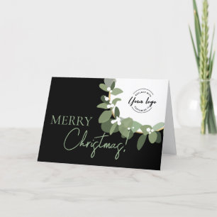Cartes Pour Fêtes Annuelles Logo de l'entreprise Vert noir Custom Joyeux Noël