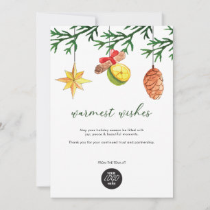 Cartes Pour Fêtes Annuelles Logo de Noël d'entreprise minimaliste aquarelle 