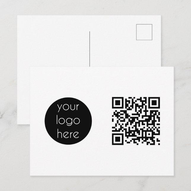 Cartes Pour Fêtes Annuelles Logo d'entreprise Code QR promotionnel de la socié (Devant / Derrière)
