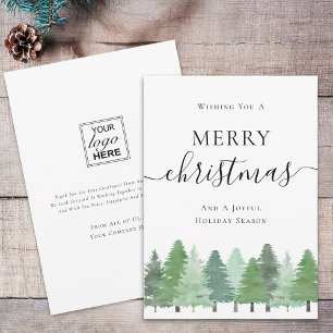Cartes Pour Fêtes Annuelles Logo d'entreprise de Noël de forêt moderne à l'aqu
