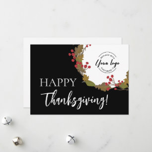 Cartes Pour Fêtes Annuelles Logo d'entreprise Joyeux Thanksgiving Feuilles d'a
