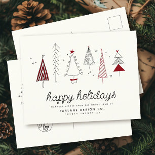 Cartes Pour Fêtes Annuelles Logo d'entreprise moderne Retro Whimsical Little T