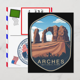 Cartes Pour Fêtes Annuelles logo du parc national des Arches patch emblème con