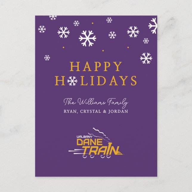 Cartes Pour Fêtes Annuelles Logo d'UAlbany Dane Train (Devant)