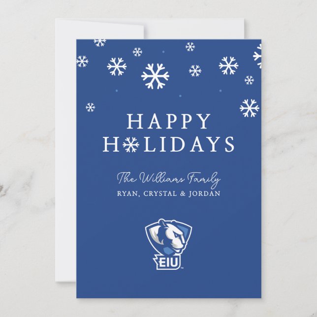 Cartes Pour Fêtes Annuelles Logo Eastern Illinois University Panthers (Devant)