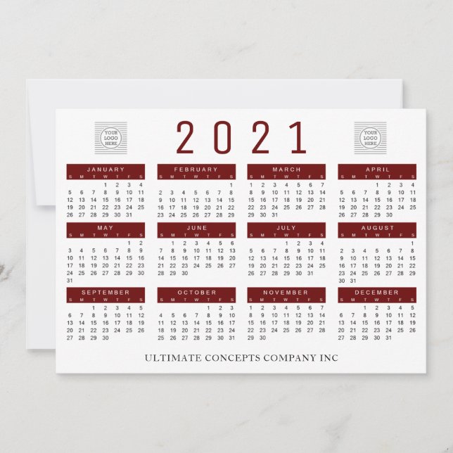 Cartes Pour Fêtes Annuelles Logo et nom de la société civile 2021 (Devant)