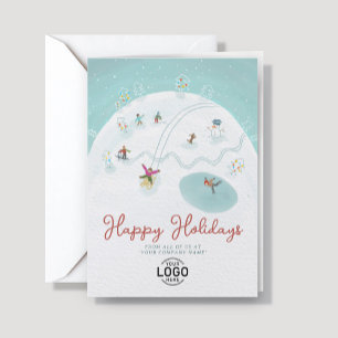 Cartes Pour Fêtes Annuelles Logo Fantaisiste Amusement Joie Hivernale Dessinée