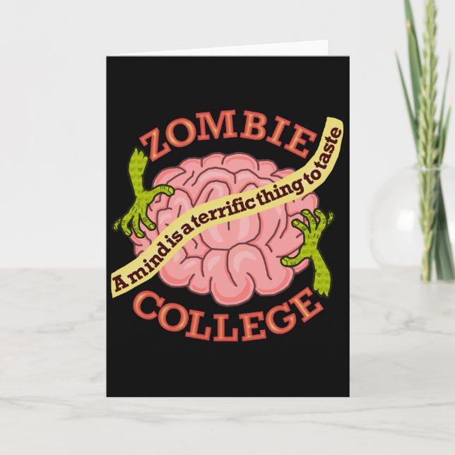 Cartes Pour Fêtes Annuelles Logo Funny Zombie College (Devant)