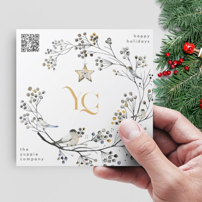 Cartes Pour Fêtes Annuelles LOGO moderne Noël QR CODE Business (Créateur téléchargé)