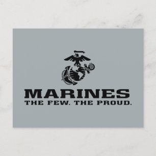 Cartes Pour Fêtes Annuelles Logo noir empilé USMC "The Rew, The Fiers"