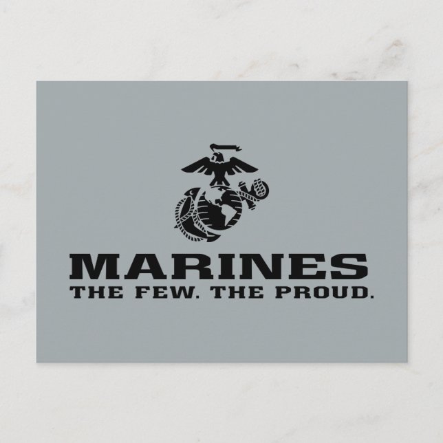 Cartes Pour Fêtes Annuelles Logo noir empilé USMC "The Rew, The Fiers" (Devant)