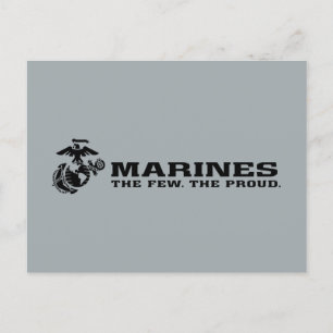 Cartes Pour Fêtes Annuelles Logo noir empilé USMC "The Rew, The Fiers"