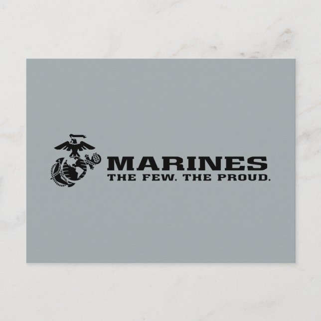 Cartes Pour Fêtes Annuelles Logo noir empilé USMC "The Rew, The Fiers" (Devant)