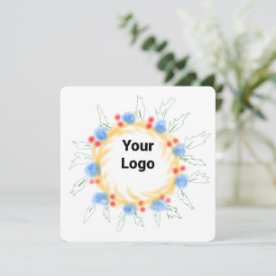 Cartes Pour Fêtes Annuelles Logo personnalisé simple et élégant ici société g
