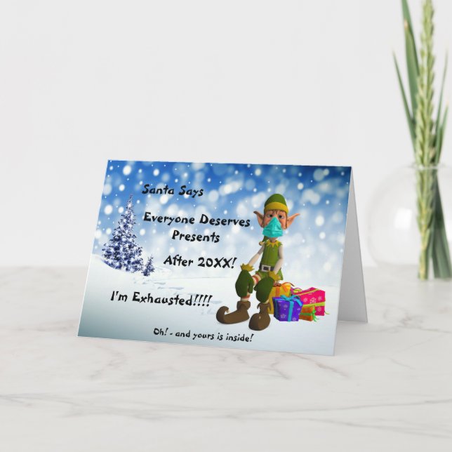 Cartes Pour Fêtes Annuelles Logo Promotion Business ELF Joyeux Noël 20XX (Devant)