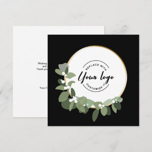 Cartes Pour Fêtes Annuelles Logo sur mesure de la couronne verte de vacances 2