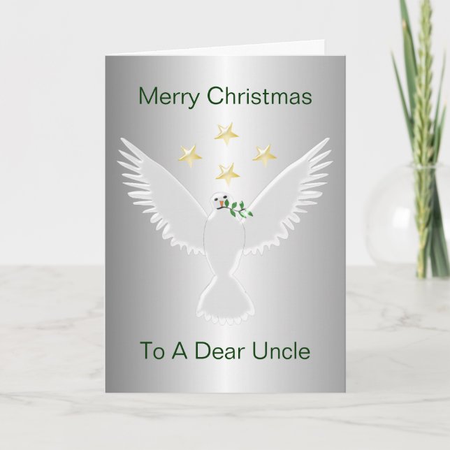 Cartes Pour Fêtes Annuelles L'Oncle Dove De Paix Noël (Devant)