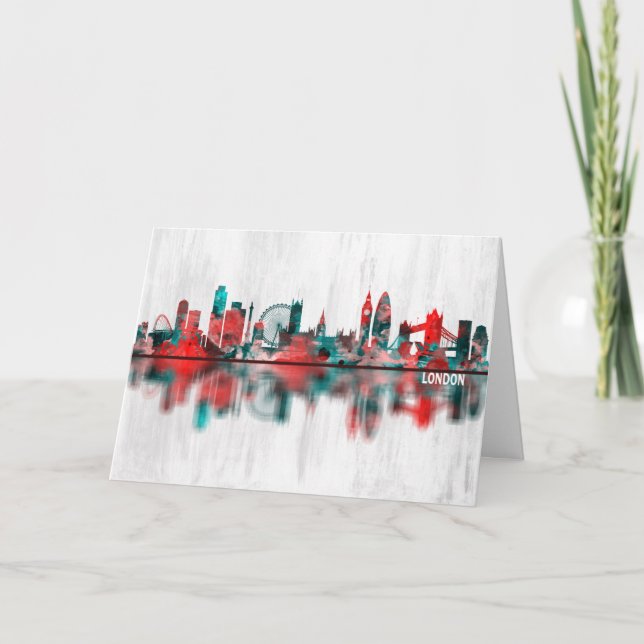 Cartes Pour Fêtes Annuelles London England Skyline (Devant)