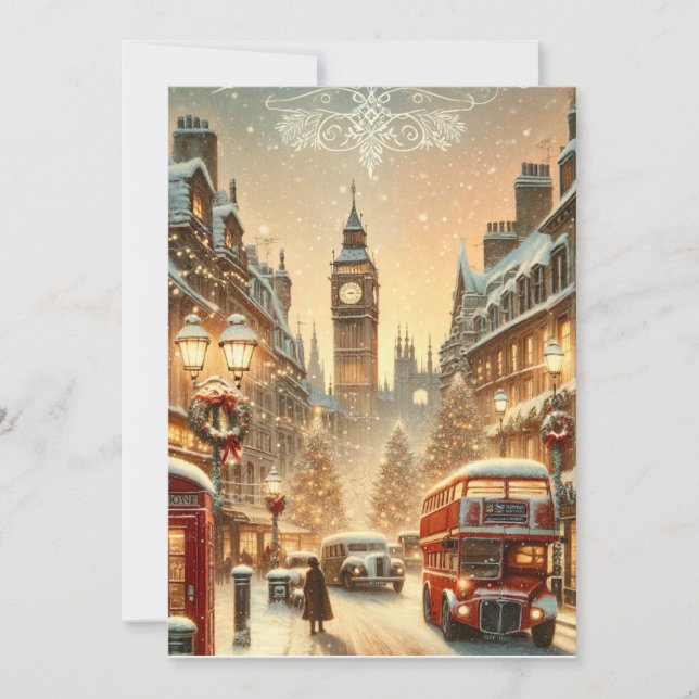 Cartes Pour Fêtes Annuelles London's Festive Splendor - Vibrant Christmas Car (Devant)