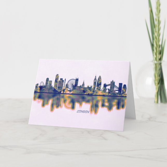 Cartes Pour Fêtes Annuelles Londres Skyline (Devant)