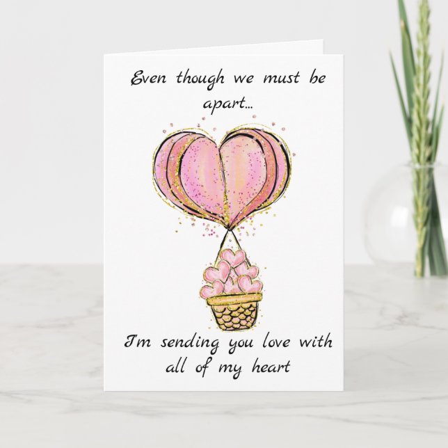 Cartes Pour Fêtes Annuelles Long Distance Love Hot Air Balloon Valentine's Day (Devant)
