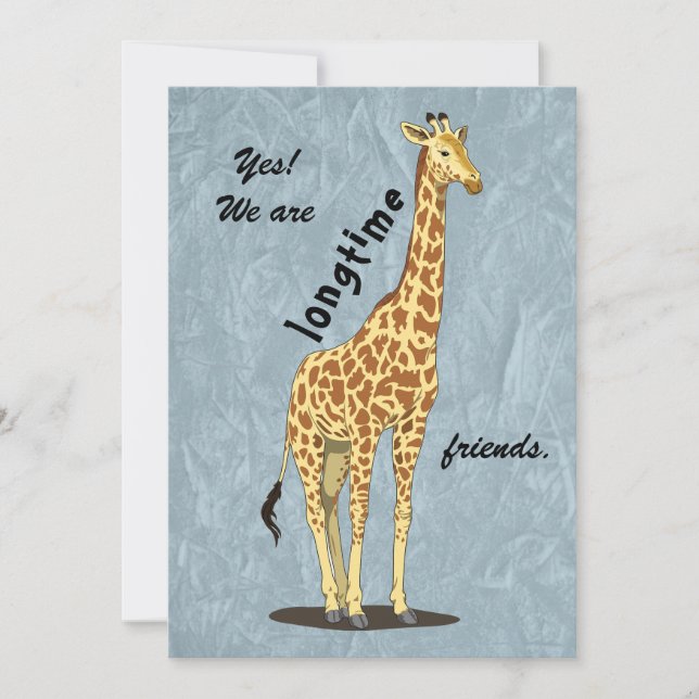 Cartes Pour Fêtes Annuelles Longtime friends - with Giraffe image (Devant)