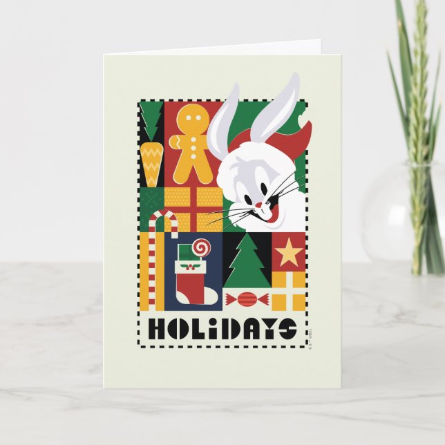 Cartes Pour Fêtes Annuelles LOONEY TUNES™ BUGS BUNNY™ Holidays Badge (Devant)
