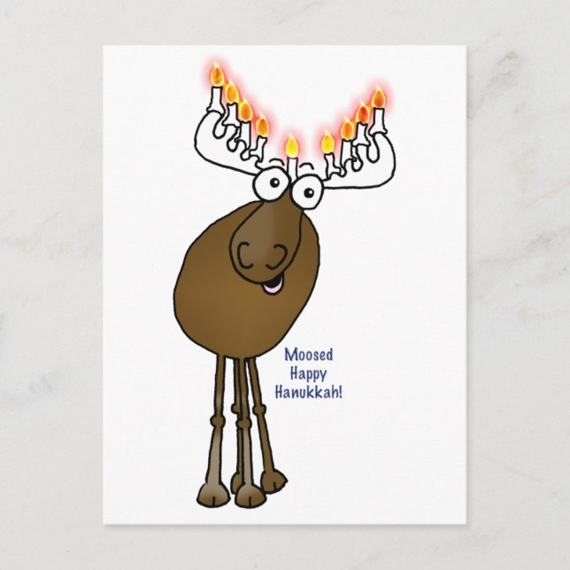 Cartes Pour Fêtes Annuelles L'orignal Hanoukka ! (Devant)