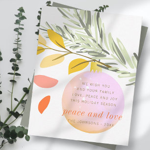 Cartes Pour Fêtes Annuelles L'ornement de neige de Noël moderne sur le pin