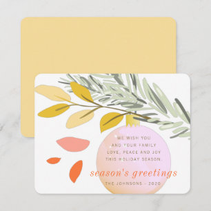 Cartes Pour Fêtes Annuelles L'ornement de neige de Noël moderne sur le pin