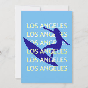 Cartes Pour Fêtes Annuelles Los Angeles Travel Art, Californie, Voyage, Bleu